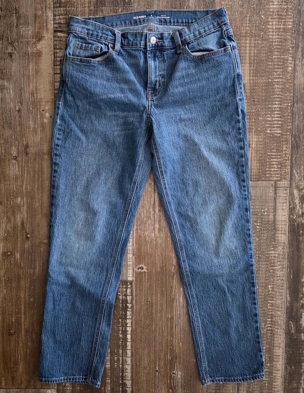 Old Navy Midrise Wow Boyfriend Blue Jeans Women's Size 6 Short